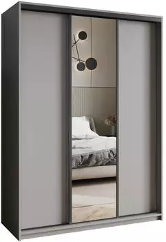 Masseno TAVI Schwebet&uuml;renschrank 150x205x60cm 3-t&uuml;rig mit Spiegel, graphit (800001059164)