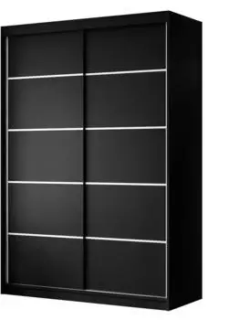 Lookway Camaro Plus Kleiderschrank Schiebetüren 150cm, schwarz (800001753013)