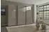 luma-home Schwebetürenschrank 3-türig 300x216x65cm sandgrau Glasfront (22037)