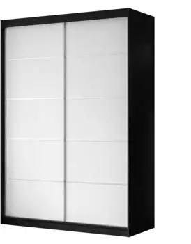 Lookway Camaro Plus Schiebetürenschrank 150cm, schwarz/weiß (800001753008)