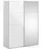 ebuy24 Veto Schiebetürenschrank 150cm, 1 Tür & 1 Spiegeltür, weiß/weiß hochglanz (07-75310/1049uu)