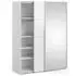 ebuy24 Veto Schiebetürenschrank 150cm, 1 Tür & 1 Spiegeltür, weiß/weiß hochglanz (07-75310/1049uu)