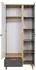 Beautysofa MORENO Drehtürenschrank 2 Türen, 1 Schublade, 90x200x52cm, Eiche/weiß/graphit