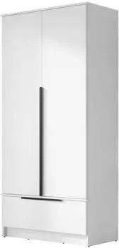 Mirjan24 Spirit 2D Dreht&uuml;renschrank 2-t&uuml;rig, wei&szlig;, 91x193x51cm