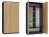 OEM SD-90 Kleiderschrank 2-türig, 90cm, Anthrazit/Artisan Eiche (SD-90 ANT/ART KPL)
