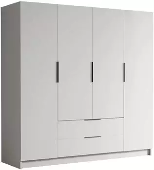 Mirjan24 Sofia I Drehtürenschrank mit Kleiderstange, 200x216x60cm, weiß/schwarz (Sofia I 200)