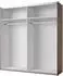 Masseno Signora Schwebetürenschrank 2-türig mit Spiegel, eichefarben, 200x213x64cm