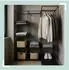 Relaxdays Eckkleiderschrank offen, Metall/Vlies, schwarz, 170x130x86cm (10051377)
