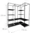 Relaxdays Eckkleiderschrank offen, Metall/Vlies, schwarz, 170x130x86cm (10051377)