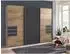 luma-home Schwebetürenschrank 3-türig 270x208x64cm Eiche Dekor, Glas grau (22611)