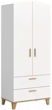 xonox.home Stella Kleiderschrank 2-türig, weiß/Artisan Eiche, 81x198x51cm (Stella)