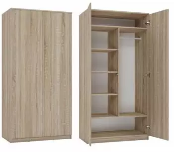 Generique Kleiderschrank Malwa SD-90 Sonoma-Eiche, 7 Fächer, 90x50x180cm (SD-90)