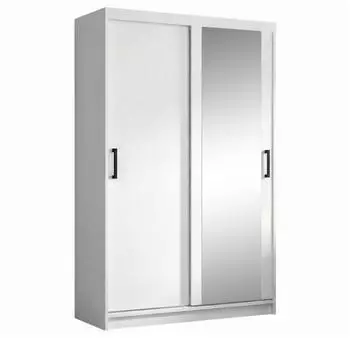 Beautysofa HELA Schwebet&uuml;renschrank mit Spiegel, wei&szlig;, 100cm (HELA)