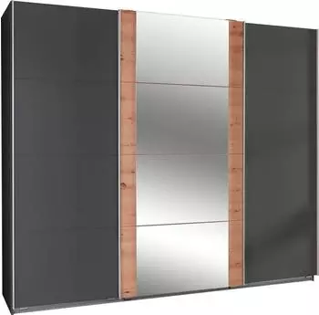 Wimex Bern Schwebet&uuml;renschrank mit Spiegel, graphit/Eiche Artisan, 313x64x236cm