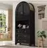Stilvora Highboard Bogen-Design MDF, schwarz, 70×35×180cm (QTEYZHJJAQB9JJ5)