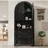 Stilvora Highboard Bogen-Design MDF, schwarz, 70×35×180cm (QTEYZHJJAQB9JJ5)