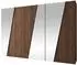Mirjan24 Zen 3L Drehtürenschrank mit Spiegel, Nussbaum/schwarz, 300x202x50cm