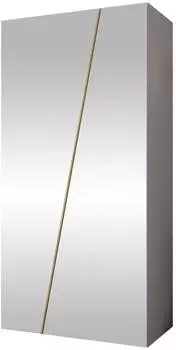 Mirjan24 Zen 2L Drehtürenschrank mit Frontspiegel, weiß/gold, 100x202x50cm