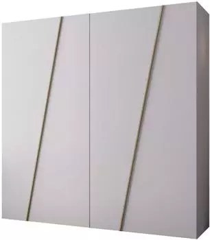 Mirjan24 Drehtürenschrank Zen 4-türig, weiß/gold, 200x202x50cm