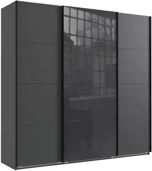 luma-home Schwebet&uuml;renschrank 3-t&uuml;rig 225x236x64cm Grafit/Glas grau (22544)