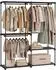Songmics Kleiderschrank offen, 3 Hängefächer, Metall, schwarz, 138x182cm (RYG025B02)