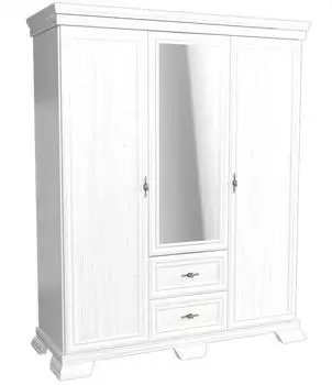 Feldmann-Wohnen Kora Drehtürenschrank 3-türig mit Spiegel, 158cm