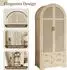Stilvora Kleiderschrank mit Kleiderstange und 4 Schubladen, gebogen, Eiche, 80x50x179cm