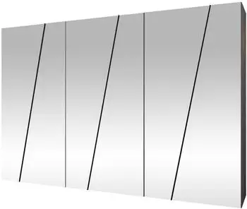 Mirjan24 Zen 300 6L Kleiderschrank 6 Drehtüren, Frontspiegel, Kaschmir/Schwarz