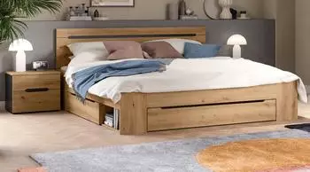 Inn.Furn Cooper Schlafzimmer-Set 3-tlg., Doppelbett 180x200cm, Eiche Artisan/grau (GE70172-09)