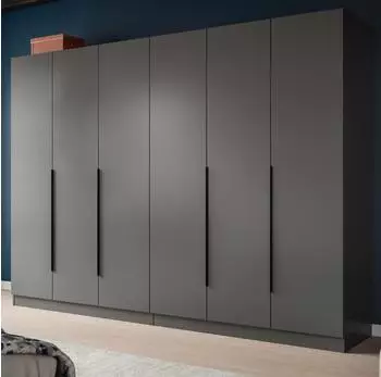 Inn.Furn Swan Drehtürenschrank 6-türig, grau, 240x181x52cm (800001443502)