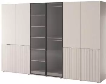 Masseno Atelio Dreht&uuml;renschrank 6-t&uuml;rig 303x200x51cm kaschmir (800001865134)