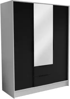 Masseno Cava Dreht&uuml;renschrank 3-t&uuml;rig mit Spiegel, 150,5x200x51cm, wei&szlig; (800001865329)