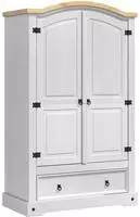 vidaXL Kleiderschrank CORONA Wei&szlig; 101 x 52 x 170 cm