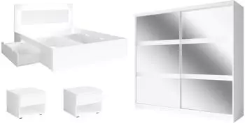 Feldmann-Wohnen Fino Schlafzimmer-Set 4-teilig, weiß