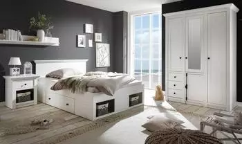Furn.Design Hooge Schlafzimmer-Set 3-teilig, wei&szlig; Pinie (I-6PPXS2)