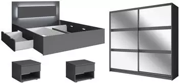 Feldmann-Wohnen Fino Schlafzimmer-Set 4-teilig mit Lattenrahmen (Fino)