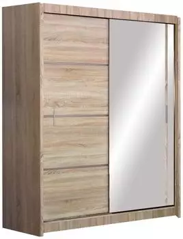 Masseno NASUS Schwebet&uuml;renschrank 2-t&uuml;rig mit Spiegel, Sonoma Eiche, 150x215x61cm