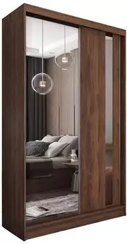 Masseno Grazia Schwebet&uuml;renschrank 2-t&uuml;rig mit Spiegel, nussbaumfarben, 120x216x61cm (800001865009)