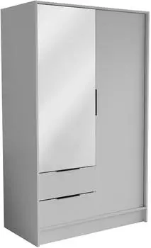 Masseno CAVA Dreht&uuml;renschrank 2-t&uuml;rig mit Spiegel, wei&szlig;, 102x200x51cm (800001865310)