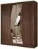 Masseno Voce Schwebetürenschrank 2-türig mit Spiegel, Nussbaum, 200x216x61cm (800001865211)
