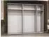 Mirjan24 Mila II 250 Drehtürenschrank 5-türig mit Spiegel, Nuss Warmia/Schwarz (800001816819)