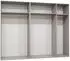 Mirjan24 Mila II 250 Drehtürenschrank 5-türig mit Spiegel, Nuss Warmia/Schwarz (800001816819)
