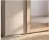 luma-home Schwebetürenschrank 3-türig 225x208x64cm beige-grau, Spiegel Eiche Natur (22625)