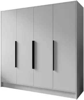 Masseno BERON Drehtürenschrank 4-türig, weiß, 200x200x51cm (800001865025)