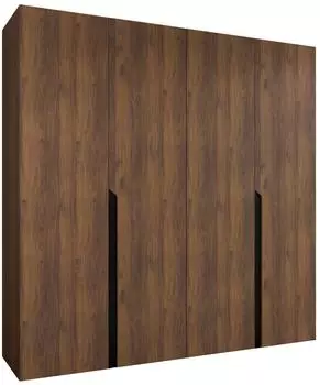 Mirjan24 Mila I 200 Dreht&uuml;renschrank 4-t&uuml;rig, Nuss Warmia/Schwarz (800001816789)