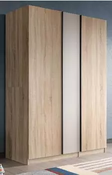 Inn.Furn Girona Drehtürenschrank 3-türig, Eiche Sonoma/Kaschmir, 130x183cm (800001443524)