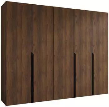 Mirjan24 Mila I 250 Drehtürenschrank 5-türig, nussbaum/schwarz (800001816800)