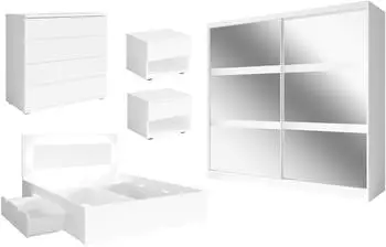 Feldmann-Wohnen Fino Schlafzimmer-Set 5-teilig, 140x200cm
