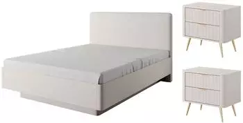 Feldmann-Wohnen Lante Schlafzimmer-Set 160x200cm beige, Holzwerkstoff (800000771882)