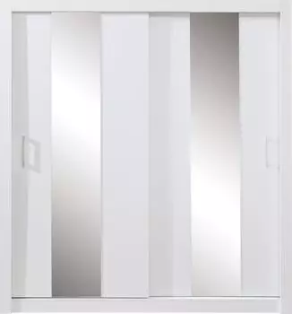 Masseno MIRA Schwebet&uuml;renschrank 2-t&uuml;rig mit Spiegel, wei&szlig;, 200x215x60cm